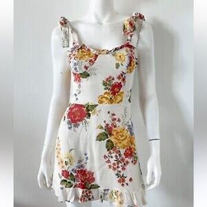Reformation Christine White Floral Mini Dress
Size: 6 
Color: White Floral